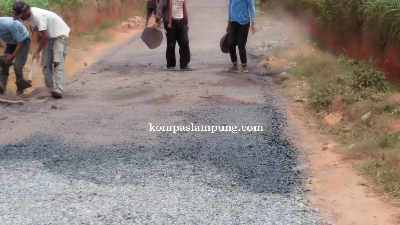 Diduga Pembuatan Lapen Di Kampung Sapto Mulyo Sarat Penyimpangan