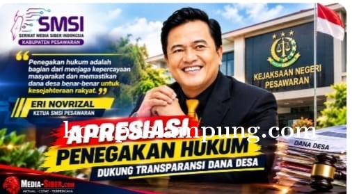 Dugaan Dana Desa Dikorupsi, Kades  Masuk Bui, Ketua SMSI Pesawaran Apreasiasi Kinerja Kejari