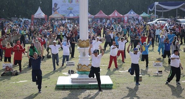HUT ke-55 Lampung, Gubernur Ajak Senam Germas Sebagai Gaya Hidup Sehat