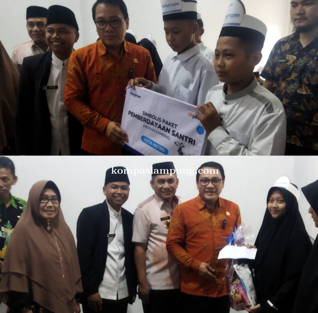 Walikota Metro Bersama DT Peduli Salurkan Bantuan Bagi Anak Yatim dan Dhuafa