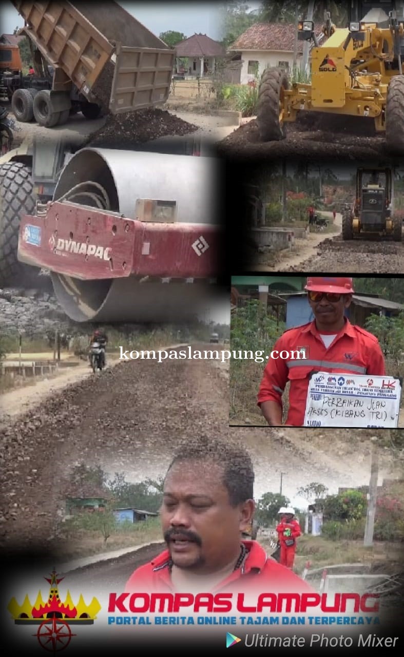 Jalan Tiyuh Kibang Tri Jaya Di Perbaiki PT Waskita