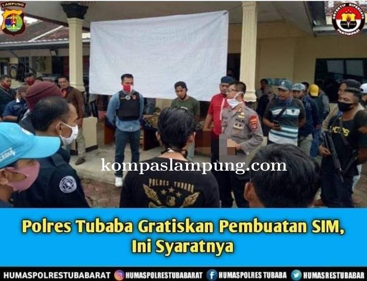 Polres Tubaba Gratiskan Pembuatan Sim Bagi Yang Lahir Di Tanggal 1 Juli 2020