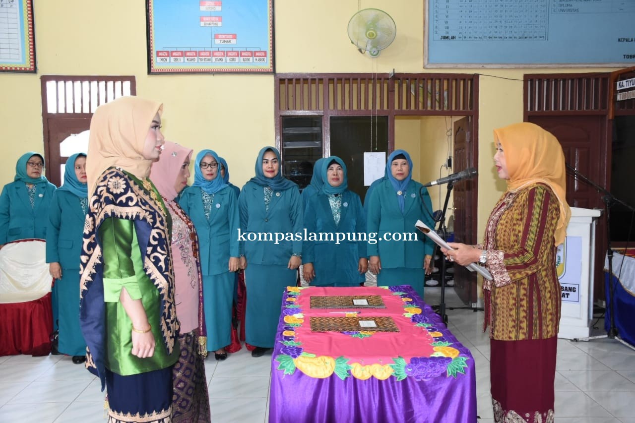 Wakil Ketua PKK Kab Tubaba Melantik Dan Menyaksikan Sertijab Ketua TP PKK Kec Lambu Kibang 