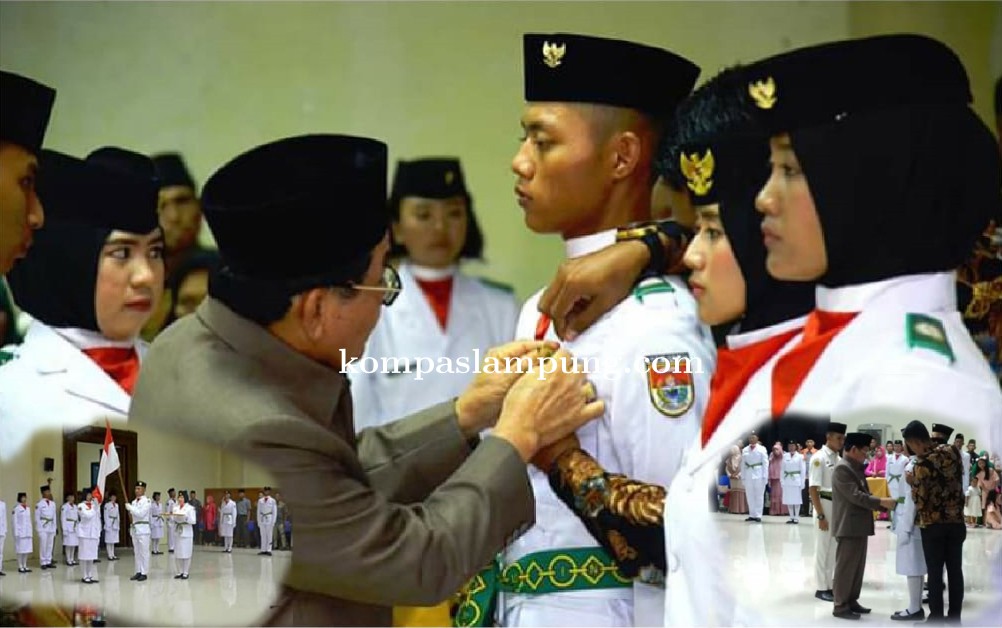 Bupati H. Saply TH Mengukuhkan Calon Peserta Paskibraka Kabupaten Mesuji