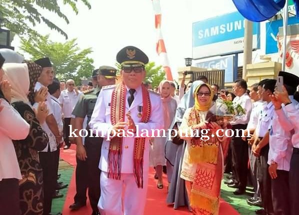 Penyambutan Bupati H.Saply TH Oleh Seluruh Masyarakat Mesuji