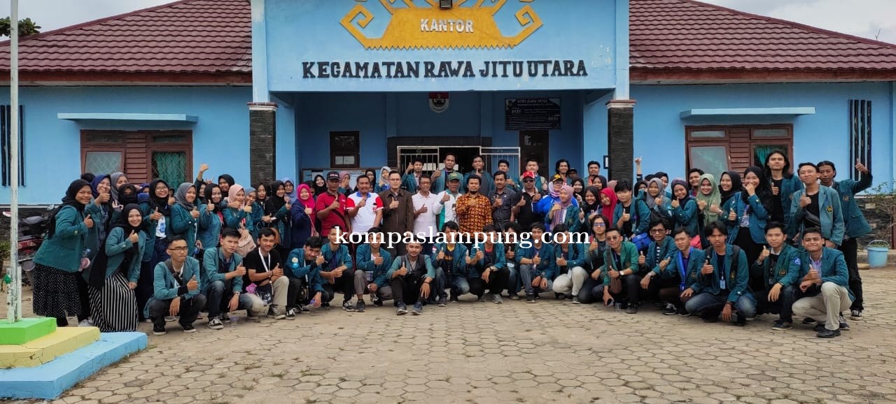 Para Mahasiswa KKN Dari Universitas Lampung Dilepas Camat Rawa Jitu Utara Kabupaten Mesuji Lampung 