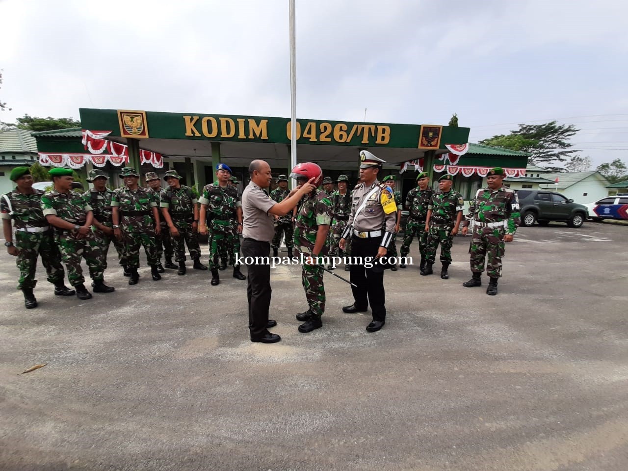 Begini Cara Polres Tulang Bawang Ajak TNI Ikut Berperan Dalam Operasi Patuh Krakatau 2019