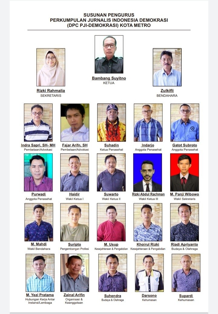 Ketua DPC Dan Seluruh Jajaran Pengurus PJI-D Kota Metro Turut Berbela Sungkawa Atas Wafatnya Sudipto