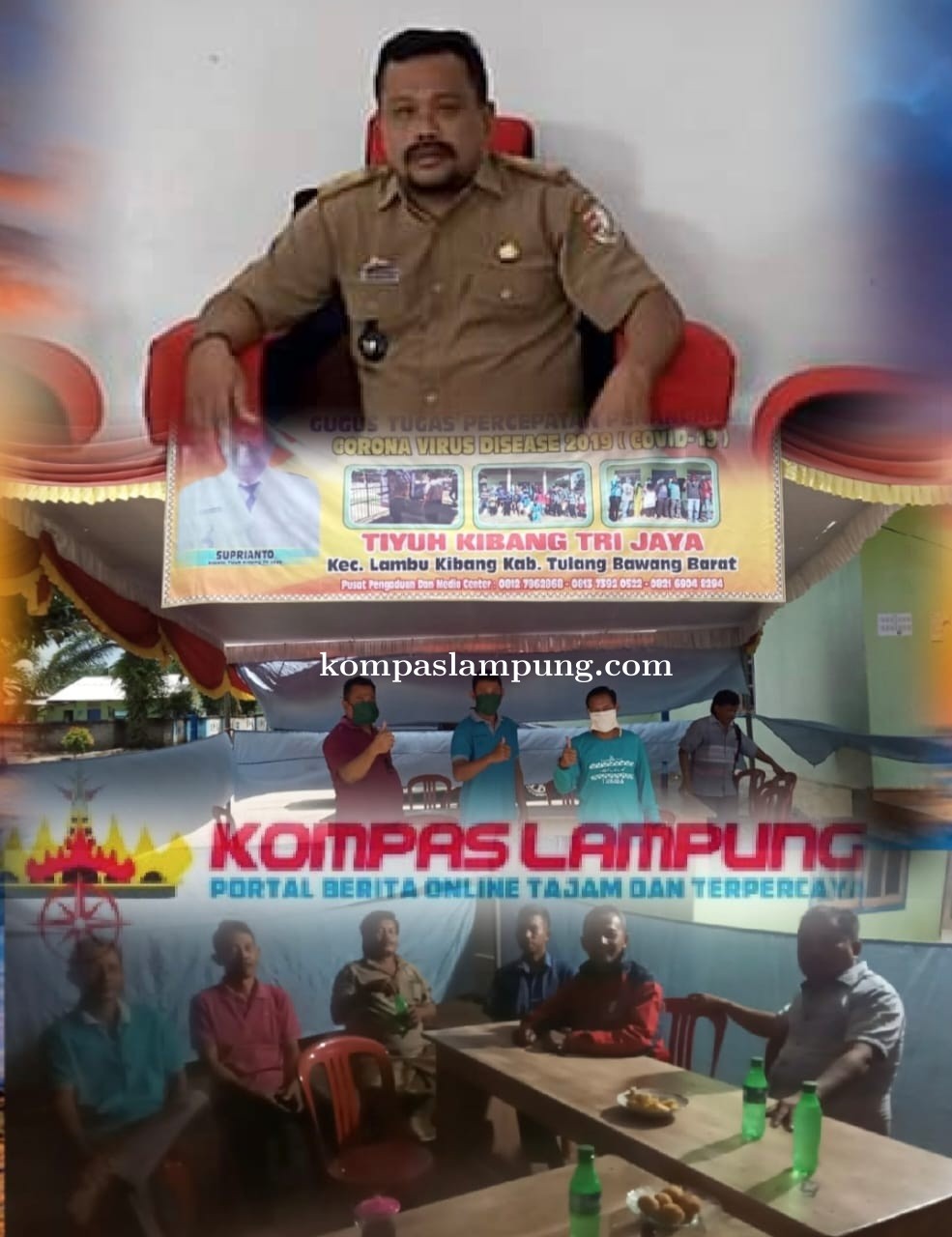 Antisipasi Penyebaran Covid-19 Aparatur Kibang Tri jaya dirikan Posko Pemeriksaan Kesehatan 