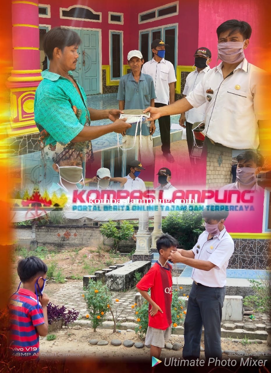 Dana Desa Tiyuh Indra Loka Mukti Bagikan 3200 Masker Dan Berikan BLT Ke 26 Masyarakat Kurang Mampu 