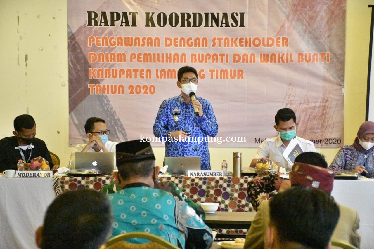 Pjs Bupati Fredy Hadiri Rakor Pengawasan Pilkada Lam-Tim