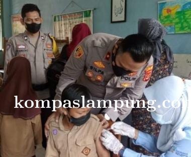 Polres Lampung Tengah Gelar Vaksinasi Anak Umur 6-11 Tahun