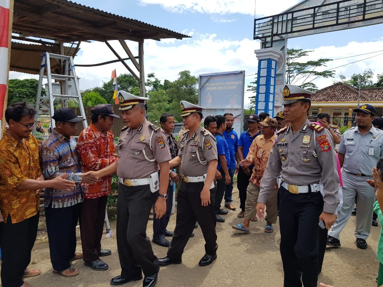 Ditlantas Polda Lampung Asistensi Kampung Tertib Lalu Lintas Milik Satlantas Polres Tulang Bawang